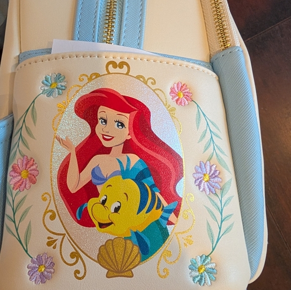 New Loungefly Disney Princess Pearled Glitter Portrait Embroidered Mini Backpack - Picture 4 of 7